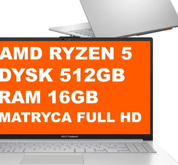 Asus Vivobook Go 15 / E1504FA-WH56 / Ryzen 5 / 16GB / 512GB / Radeon Graphics / Win 11 / Srebrny