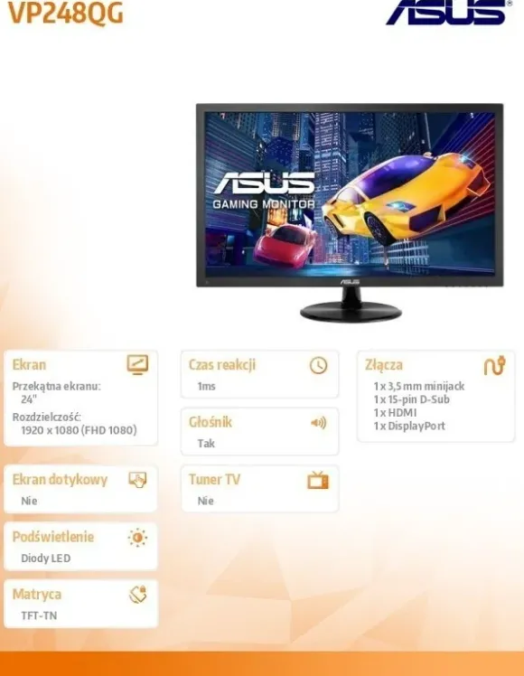 Asus VP248QG 24" czarny (90LM0480-B02170)