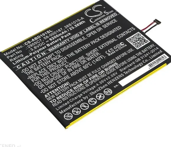 Cameron Sino Amazon Kindle Fire HD 10.1 26S1015-A 6200mAh 23.56Wh Li-Polymer 3.8V CS-ABD101SL