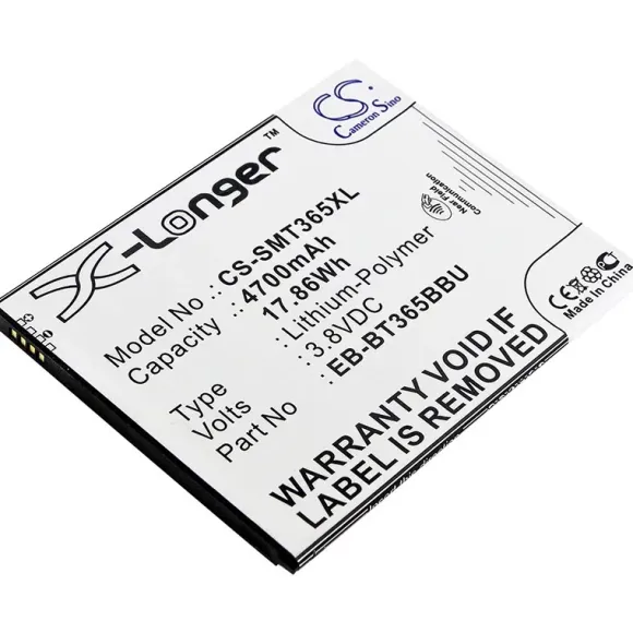 Cameron Sino Samsung Galaxy Tab Active EB-BT365BBC 4700mAh 17.86Wh Li-Polymer 3.8V CS-SMT365XL