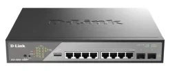 D-Link DSS-200G-10MPP łącza sieciowe Zarządzany L2 Gigabit Ethernet (10/100/1000) Obsługa PoE 1U Czarny, Szary