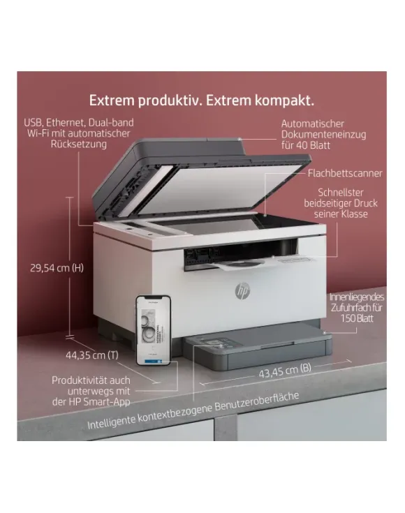 Drukarka HP LaserJet MFP M234sdw, multifunction printer (grey, USB, LAN, WLAN, scan, copy)