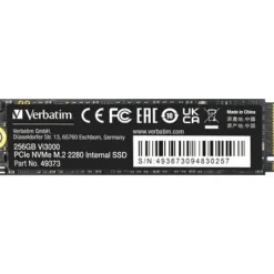 Dysk SSD wewnętrzny Verbatim wewnętrzny NVMe, 256GB, GB, Vi3000 M.2, 49373, 3300 MB/s-R, 1300 MB/s-W