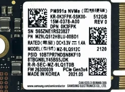 Dysk SSD Samsung Samsung PM991a 256 GB M.2 2230 - demontaż