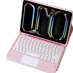 Etui z klawiaturą Bluetooth touchpad do iPad Pro 13 Gen5 (Różowe)
