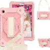 Etui do iPad 10.2 z Obrotowym Uchwytem 360° i Paskiem na Ramię Różowe