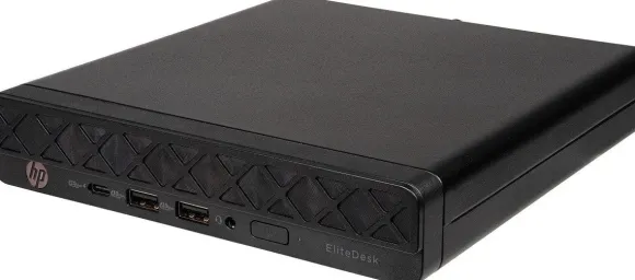 HP EliteDesk 8 G1a - Mini - Ryzen 5 220 - RAM 16 GB - SSD 512 GB - NVMe - Radeon 740M - 1GbE, Wi-Fi 6, Bluetooth - WLAN: 802.11a/b/g/n/ac/ax, Bluetooth 5.4 - Win 11 Pro - ohne Maus und Tastatur - Monitor: keiner - tiefschwarz - Smart Buy 999A2ET#ABD