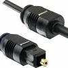 HQ PremiumCord PremiumCord optyczny kabel audio Mini Toslink 3,5 mm na Toslink 2 m, wtyczka na wtyczkę, kabel cyfrowy do zestawu stereo HiFi Sounbar TV, Audio, pozłacany, kolor czarny kjtos2-2