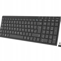 iClever GKG22B Klawiatura bezprzewodowa 2,4 GHz, ładowalna, QWERTZ, czarna