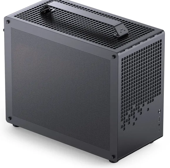Jonsplus Z20 Mesh PC-Gehuse, Mini Tower, Micro-ATX, mit Tragegriff - schwarz