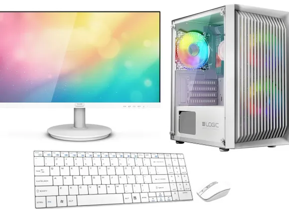 Komputer Zestaw White Gaming Ryzen 5 5600G 16Gb Rx Vega7 Ssd 512Gb M.2 Wifi W11 24"