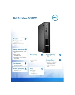 Komputer Dell Pro Micro QCM1250 W11Pro i5-14500T/16GB/512GB SSD/Integrated/WLAN + BT/Kb/Mouse/3YPS BTO008_QCM1250_EMEA