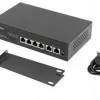 Lanberg Switch Rack 10' 19' 6x 100MB 4x Poe 60W
