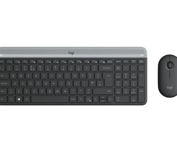 Logitech Slim Wireless Keyboard and Mouse Combo MK470 klawiatura RF Wireless QWERTY Skandynawia Grafitowy 920-009200