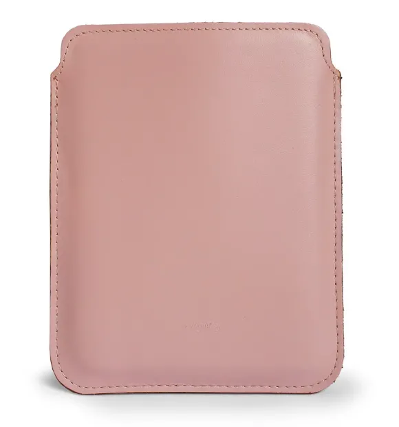 LURESKO Skórzane etui na ebook Pocketbook Touch Lux 4/5 (różowy gładki, różowa nić)