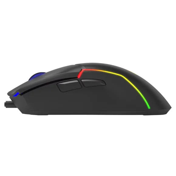 Marvo Mysz M655, 12000DPI, optyczna, 7kl., przewodowa USB, czarna, do gry, podświetlona