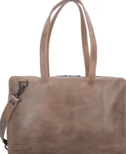 Plevier Plevier Pure Torba na ramię skórzana 43 cm przegroda na laptopa taupe