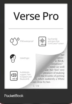 PocketBook Czytnik e-booków 'Verse Pro' (wersja niemiecka) 16 GB pamięci, IPX8, Bluetooth, wyświetlacz E-Ink Carta o przekątnej 15,2 cm (6 cali) - Passion Red