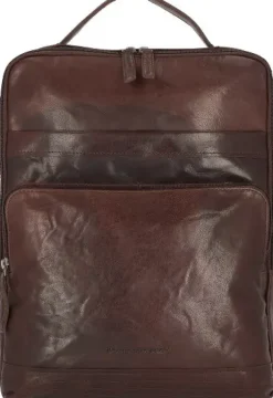 Spikes & Sparrow Bronco Plecak skórzana 40 cm przegroda na laptopa darkbrown 59530B-01