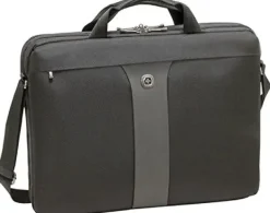 Swiss Gear Wenger 600654 LEGACY 17" MacBook Pro Smukła torba. przyjazna dla lotniska z iPadem / tabletem / kieszenią e-booków w kolorze czarnym / szarym {12 litrów} WA-7444-14F00