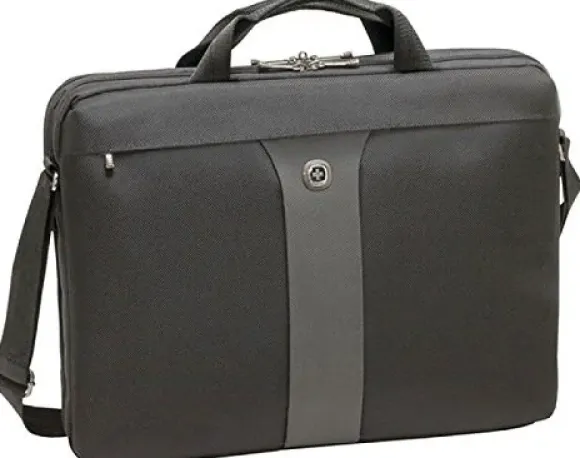 Swiss Gear Wenger 600654 LEGACY 17" MacBook Pro Smukła torba. przyjazna dla lotniska z iPadem / tabletem / kieszenią e-booków w kolorze czarnym / szarym {12 litrów} WA-7444-14F00