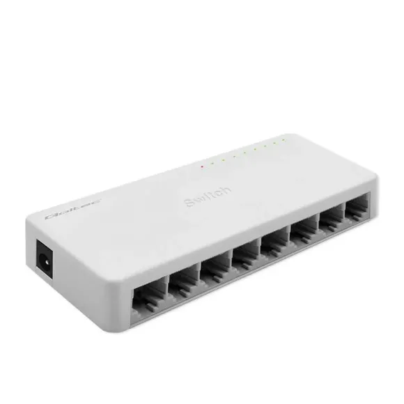 Switch niezarządzalny qoltec przełącznik sieciowy 8 x port rj45 1000mbps fast ethernet lan 52248