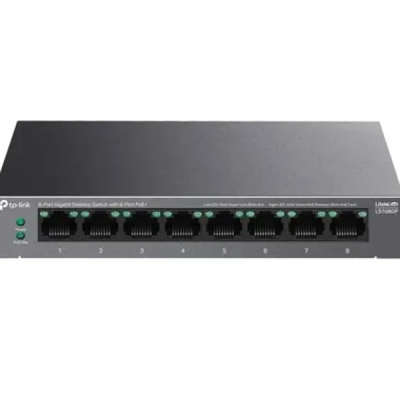 Switch TP-LINK LS108GP Gigabit Ethernet, 8 portów, Funkcja PoE LS108GP