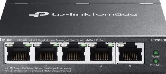 Switch TP-Link TP-Link Omada ES205GP Zarządzany Gigabit Ethernet 10/100/1000 Obsługa PoE Czarny