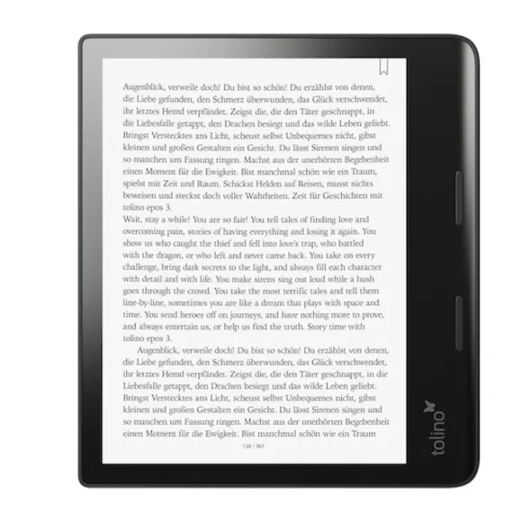Tolino Epos 3 czytnik e-booków Ekran dotykowy 32 GB Wi-Fi Czarny